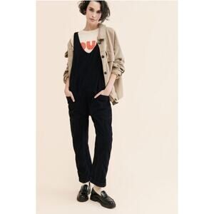 We The Free Black Corduroy Overalls